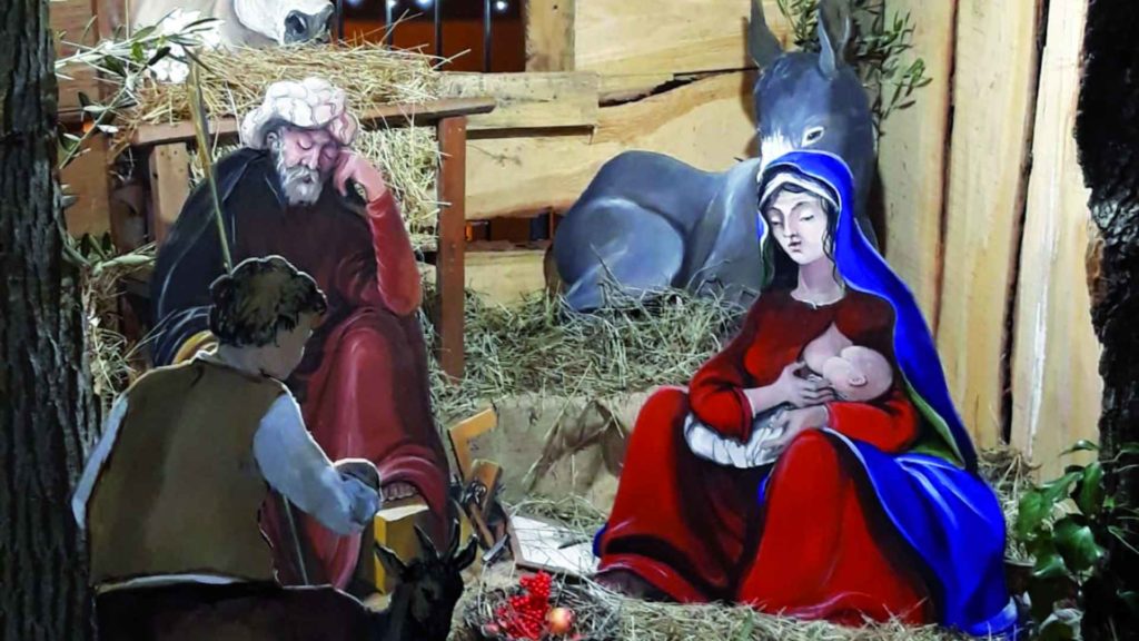 fotografia della mangiatoia del presepe di aramengo